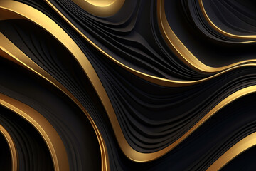 Unique black and gold background in a stylish three-dimensional design.