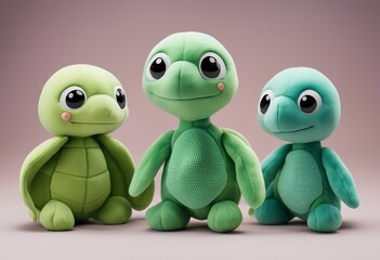 Cutout set of 3 stuffed friendly cute alien turtle and star plushie stuffed soft playtime toys isola