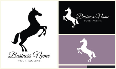 silhouette cowboy horseman logo template