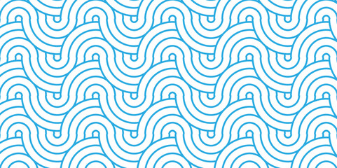 Modern diamond geometric waves spiral pattern and abstract circle wave lines. blue seamless tile stripe geomatics overlapping create retro square line backdrop pattern background. Overlapping Pattern.