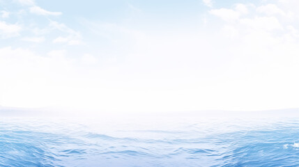 Banner with seascape with space for text, blue sea, wave, sky with clouds, nobody. 3d render illustration background for presentations
