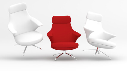 office chair on wheels 3d icon. Desk Chair. Isolated object on transparent background
