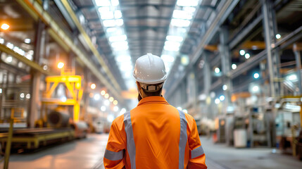 Occupational Glimpse,  Worker in Uniform Observing Production