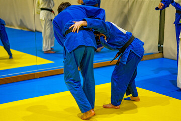 jovenes practicando judo