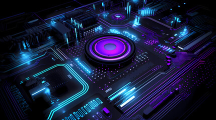 Obraz premium schematic illustration embodying a robust technology concept, meticulously designed for a corporate presentation