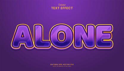 decorative editable purple alone text effect vector design