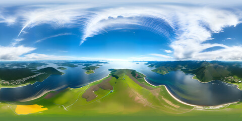 Fototapeta premium sky dome panorama 360 HDRI of the landscape of mountains