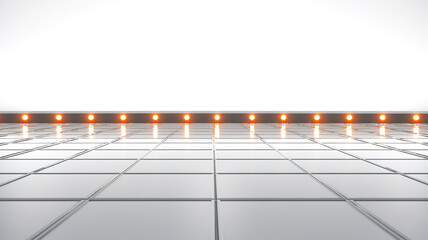 Isolated spotlights on a white background create a dance floor backdrop.