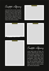 Pictures or photos frame collage. comics page grid layout abstract photo frames and digital photo wall template