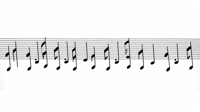 On an all-white background, isolated music notation on a stave