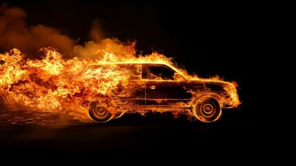 Trendy Blazer Outerwear in fire flying on the black background. Horizontal Illustration. Fashion Clothing. Ai Generated Illustration with Stylish Casual Blazer Outerwear.