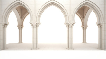 Naklejka premium Isolated on a white background are realistic oriental arches.
