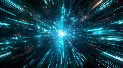 Digital Technology Lights Abstract Background with Futuristic Design and Vibrant Colors
image of an illuminated blue background with digital icons in the foreground, 
