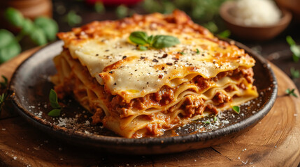 Lasagne food decorated for a product photo