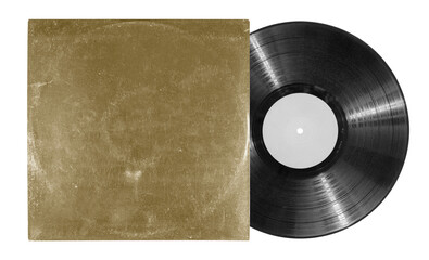 Vinyl Record Album EP Cover Texture Mockup. Realistic paper overlay with worn edges and damage - scratches, torn, grainy outline. Album cover old effect for cd, vinyl. 
