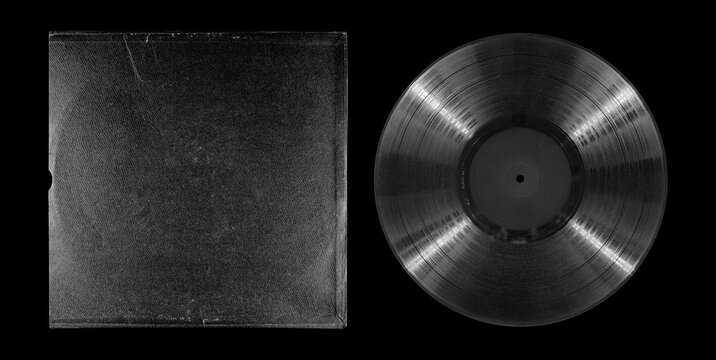 Vinyl Record Album EP Cover Texture Mockup. Realistic paper overlay with worn edges and damage - scratches, torn, grainy outline. Album cover old effect for cd, vinyl. 