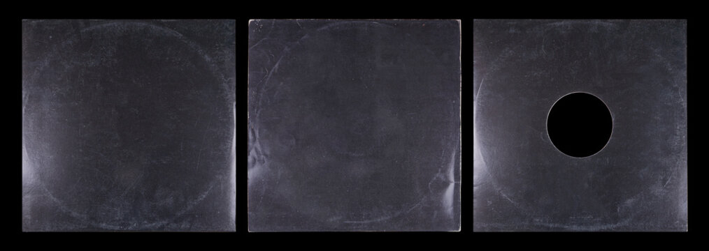 Vinyl Record Album EP Cover Texture Mockup. Realistic paper overlay with worn edges and damage - scratches, torn, grainy outline. Album cover old effect for cd, vinyl. 