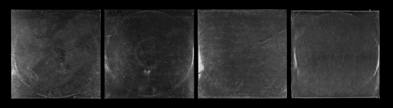 Vinyl Record Album EP Cover Texture Mockup. Realistic paper overlay with worn edges and damage - scratches, torn, grainy outline. Album cover old effect for cd, vinyl. 