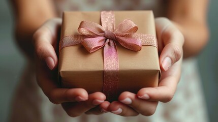 Hand-held gift boxes prepared to give to important people on various special occasions. - obrazy, fototapety, plakaty
