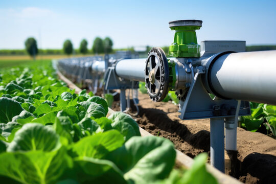 Modern agriculture - automatic irrigation water pump system for watering agricultural crops