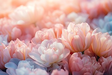 Pastel tulip assortment background, Generative AI