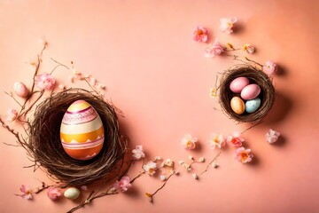 Celebrating the Festival of Easter with Joyful Ovations and Delightful Revelry, Featuring The Most Perfect and Best Collection of Colorful Eggs, With Ample Copy Space for Your Easter Wishes.