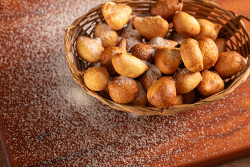 Rain cake, beautiful and delicious rain cakes with sugar, typical Brazilian recipe, selective focus.