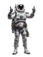 Astronaut with Double Thumbs Up isolated on transparent background. - obrazy, fototapety, plakaty