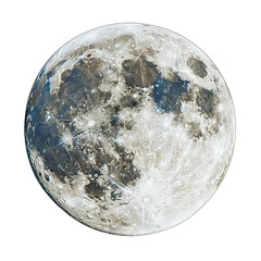 Full moon with black spots isolated over white background