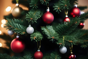 Obraz na płótnie Canvas christmas tree and decorations. 