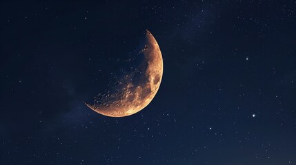Obraz na płótnie Canvas Moon and stars crescent moon starry night sky