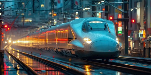 Speeding Shinkansen