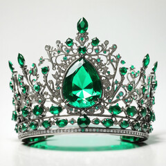 Emerald crown isolated on white background
