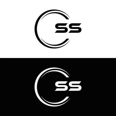 SS logo. S S design. White SS letter. SS, S S letter logo SET design. Initial letter SS linked circle uppercase monogram logo. S S letter logo SET vector design. SS letter logo design five style.	

