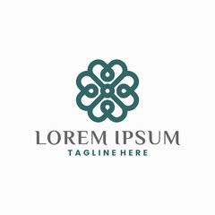 Fototapeta premium flower line logo for flower store corporate