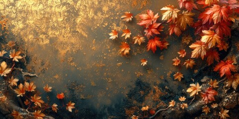 Fototapeta na wymiar Bronze Autumn Leaves Splendor