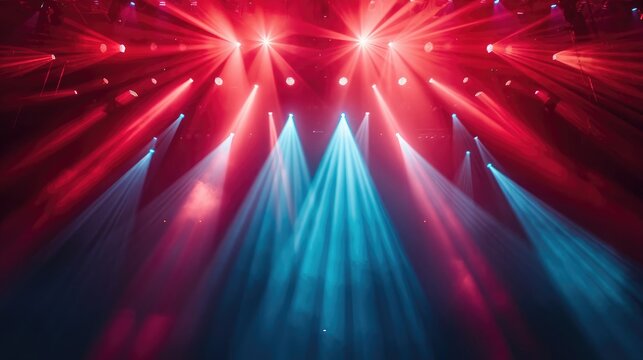 Spotlight effect for theater concert stage. Abstract glowing light of spotlight illuminated
