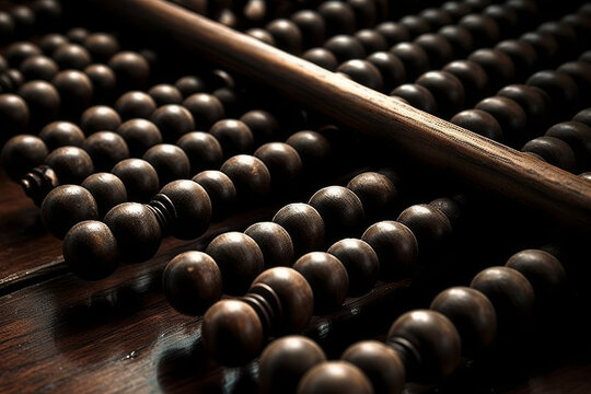 Vintage abacus, close-up