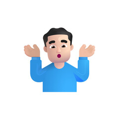 Man Shrugging : Light Skin Tone