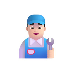 Man Mechanic: Light Skin Tone 