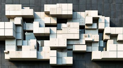 Modern Architectural Abstract, Geometric Cubes Creating a Structural Pattern, Symbolizing Contemporary Design