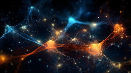 A neural network concept with glowing connections. AI style background.