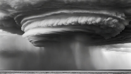 Tornado disaster - environment landscaped image. Nature power concept. Climate change. Weather illustration. Adventure travel conceptual photography style. Dramatic cloudscape. Cinematics light.