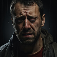 Fototapeta premium Man man emotions suffering