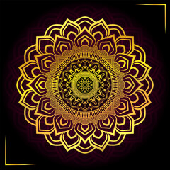 Luxury Islamic ornamental mandala background with golden color