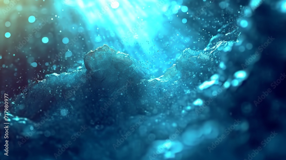 Canvas Prints abstract lights in space. colorful swirls in the night sky splashes of blue in underwater ocean with