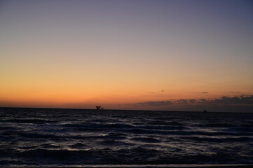 beautiful beach landscape sea, mountains and amusement park