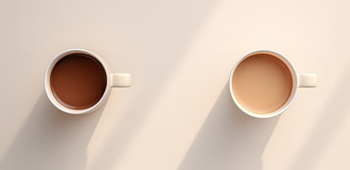 two kinds of colored coffee drinks. generative AI