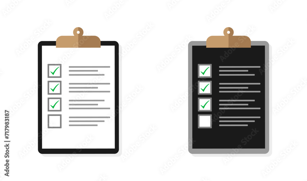 Sticker checklist vector icon. checklist with clipboard. checklist template