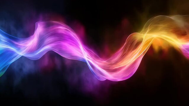 Colorful smoke flowing against a black background
